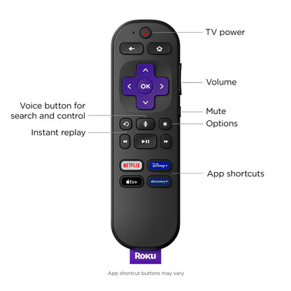 Roku Voice Remote (Official) for Roku Players, Roku Audio, and Roku TV™