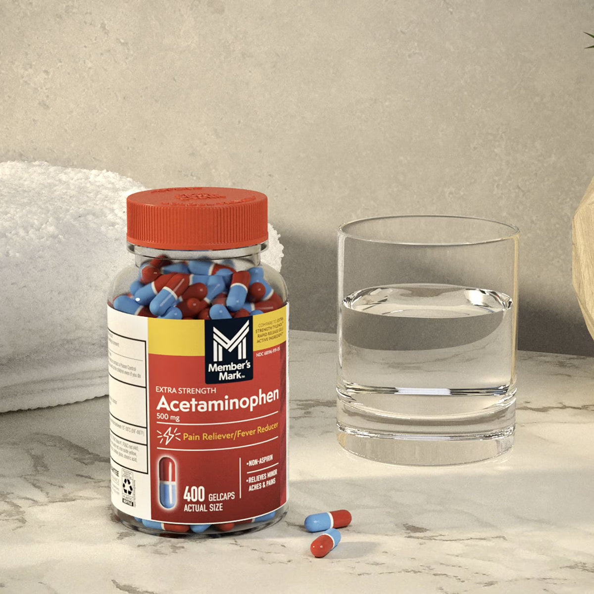 Member’s Mark Extra Strength Acetaminophen 500 mg Tablets, 400 Count