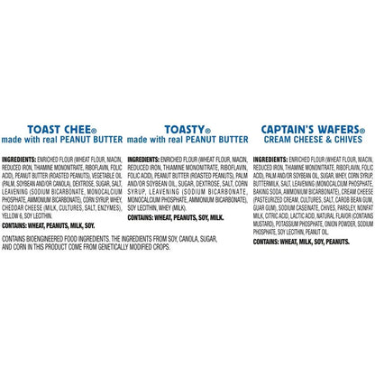 Sandwich Crackers, Variety Pack, 3 Flavors, 8 Individually Wrapped Packs, 6 Sandwiches Each