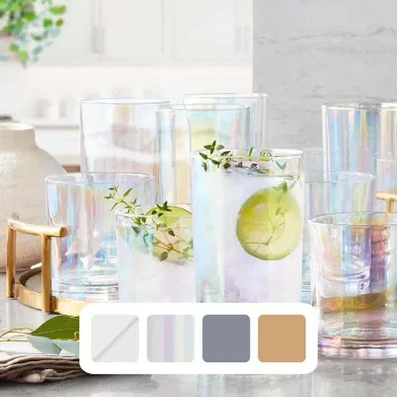 Member'S Mark 16-Piece Crystal Drinkware Set (Assorted Colors)