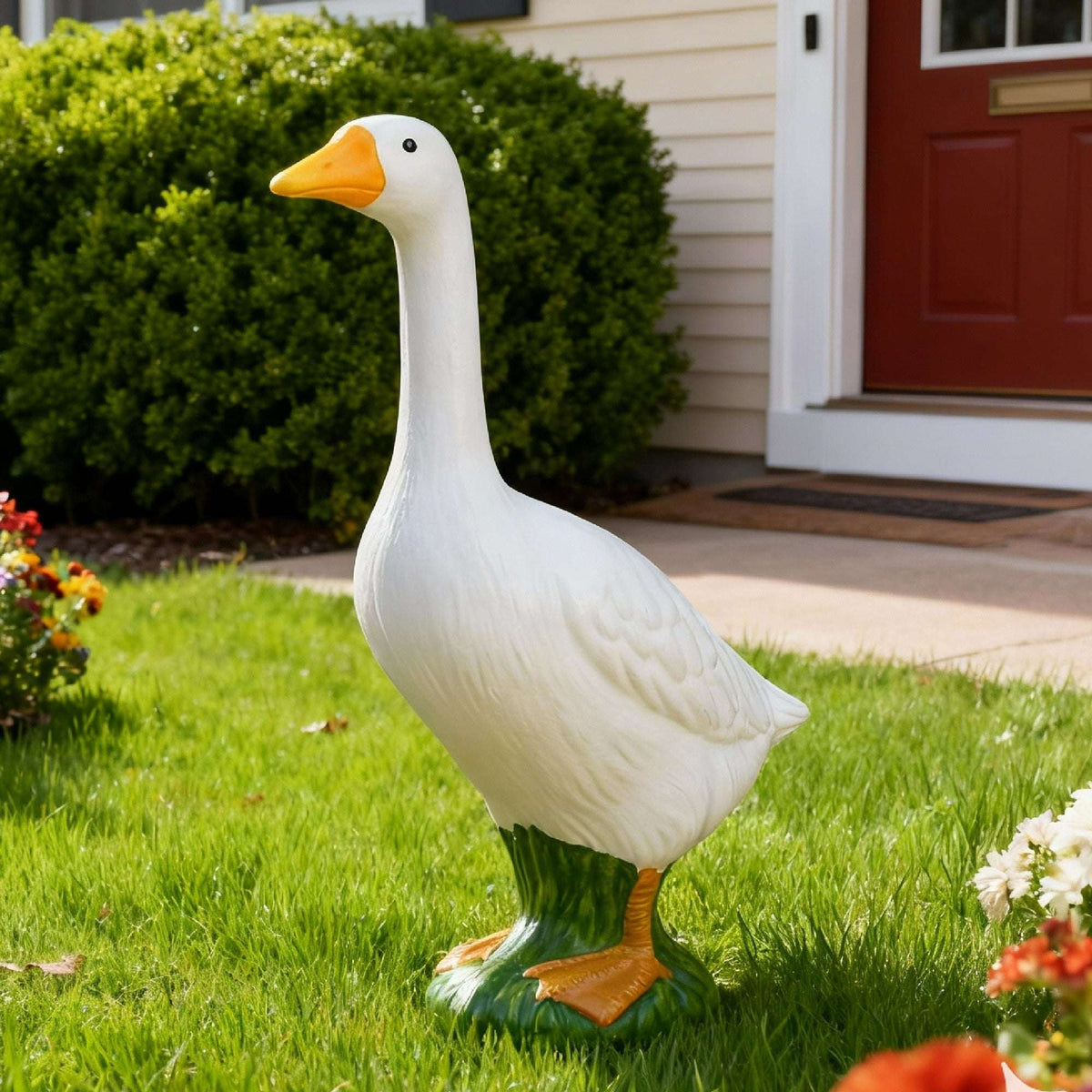 Mainstays Weather-Resistant Resin Porch Goose Garden Statue, 19.6 in