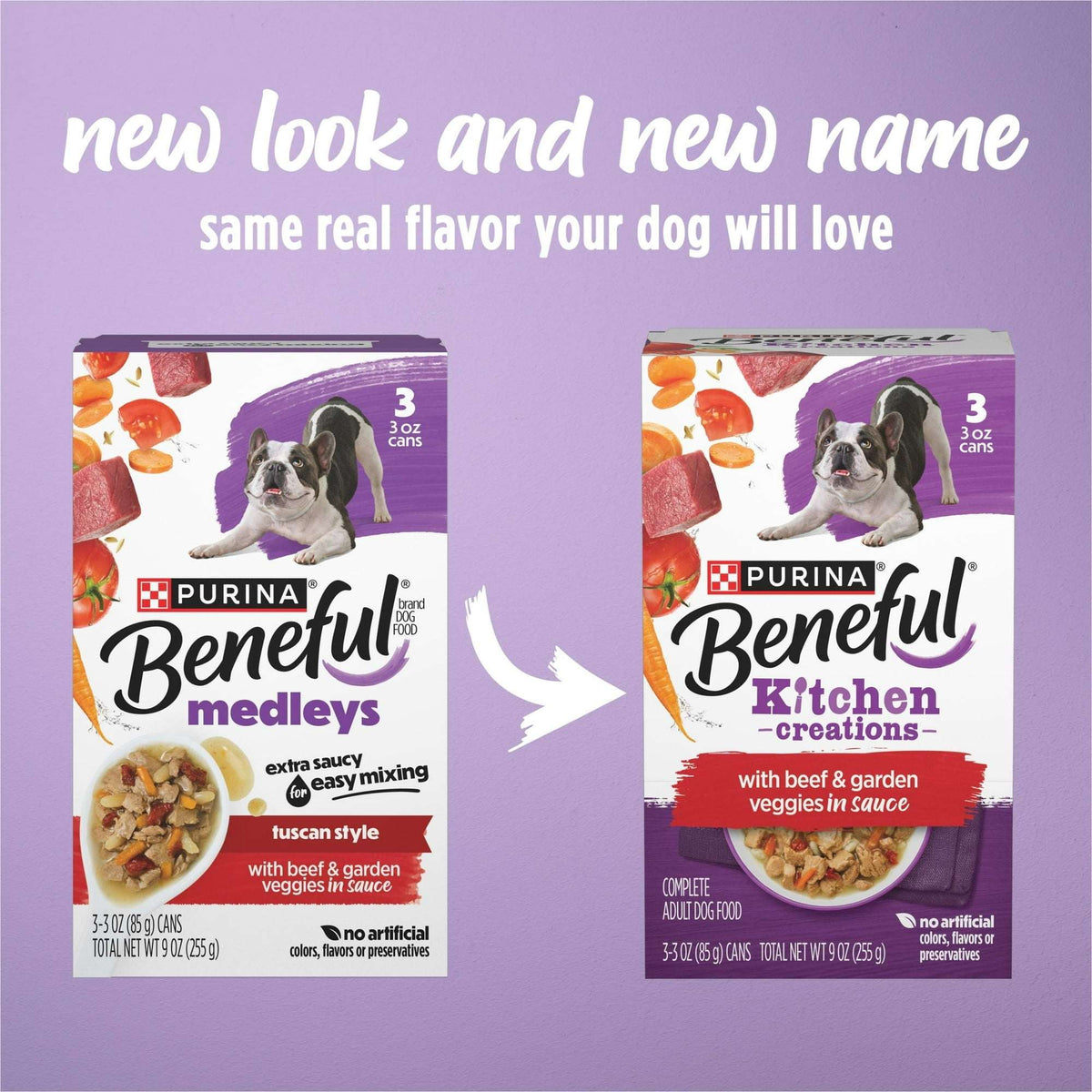 Purina Beneful Kitchen Creations With Beef and Garden Veggies in Sauce Wet Dog Food, 3 oz, 8 Pack