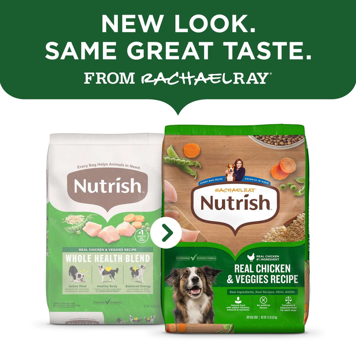 Rachael Ray Nutrish Adult Dry Dog Food Real Chicken & Veggies Recipe, 13 lb.