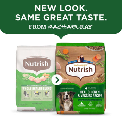 Rachael Ray Nutrish Adult Dry Dog Food Real Chicken & Veggies Recipe, 13 lb.