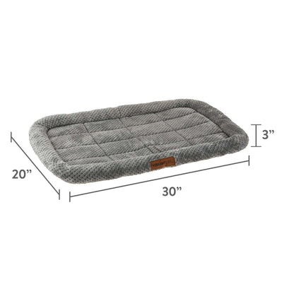 Vibrant Life Cozy Luxe Crate Mat Pet Bed, Gray