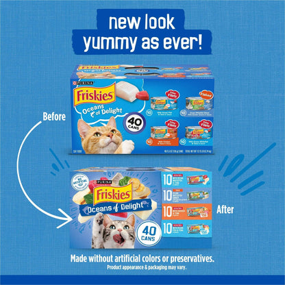 Purina Friskies Ocean Of Delight Gravy Variety Pack, Wet Cat Food, 5.5 oz Cans