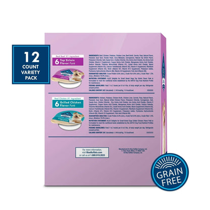 Blue Buffalo Delights Small Breed Natural Wet Dog Food Variety Pack, 3.5-oz. Cups, 12 Count