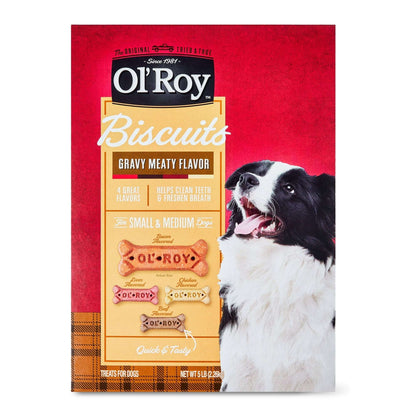 (12 pack) Ol' Roy Multi Flavored Gravy Basted Biscuits for Medium Dogs, 5 lb Box