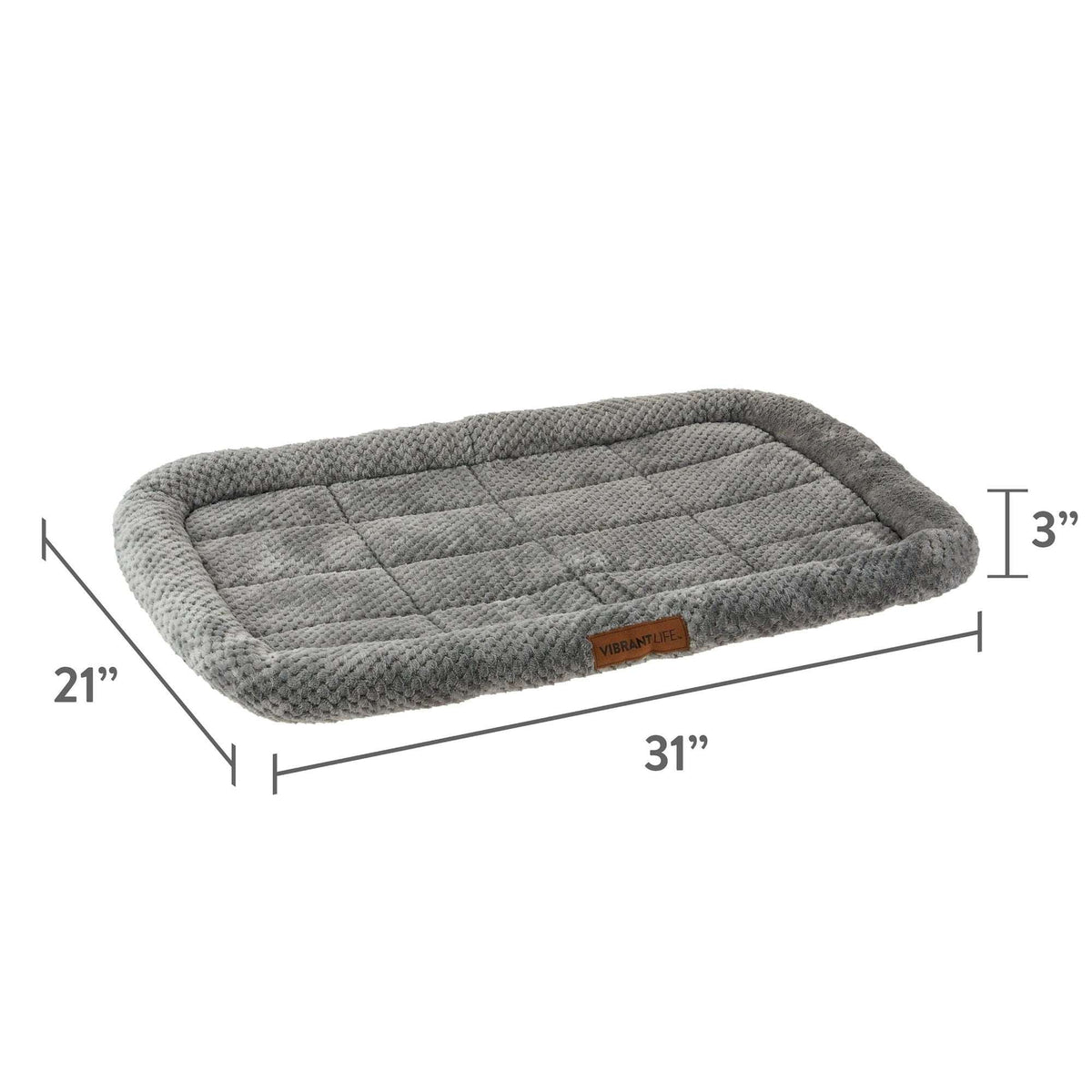 Vibrant Life Cozy Luxe Crate Mat Pet Bed, Gray
