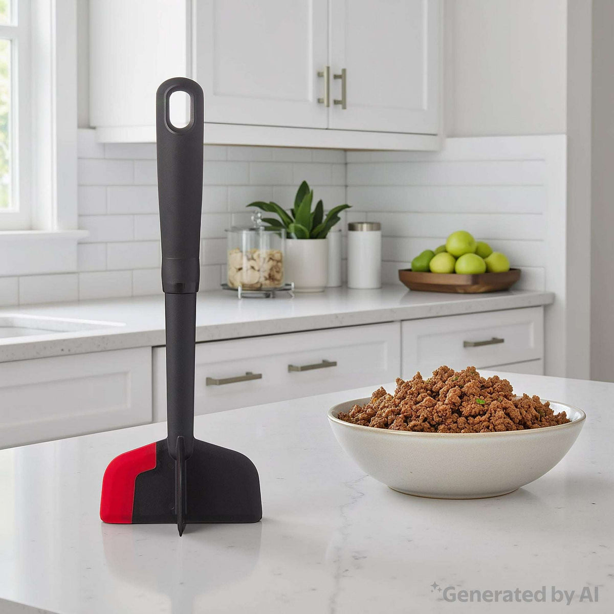 (2 pack) Mainstays Silicone Meat Masher and Chopper, Black