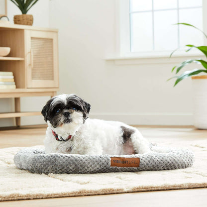 Vibrant Life Cozy Luxe Crate Mat Pet Bed, Gray