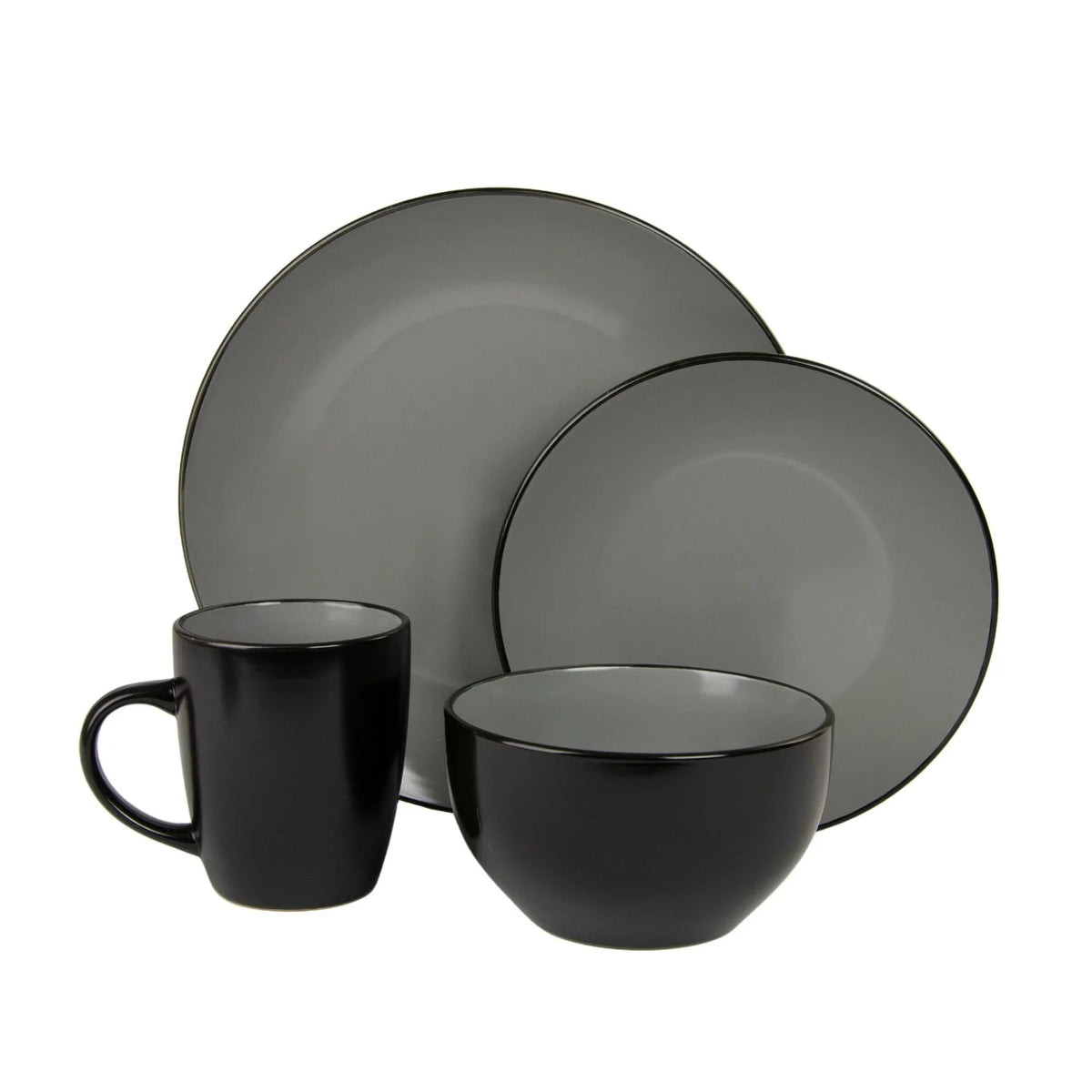 10 Strawberry Street 16-Piece Two Tone Coupe Dinnerware Set - Blue/White