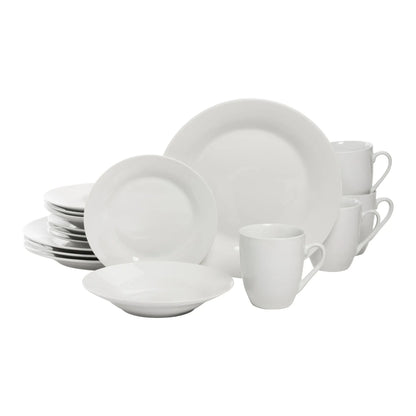 Ten Strawberry Street Simply White Coupe 16-Piece Ceramic Dinnerware Set