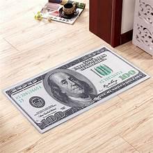 100 Dollar Bill Area Rug, Non-Slip Backing, Water Absorption, Money Print Runner, 50 * 120cm