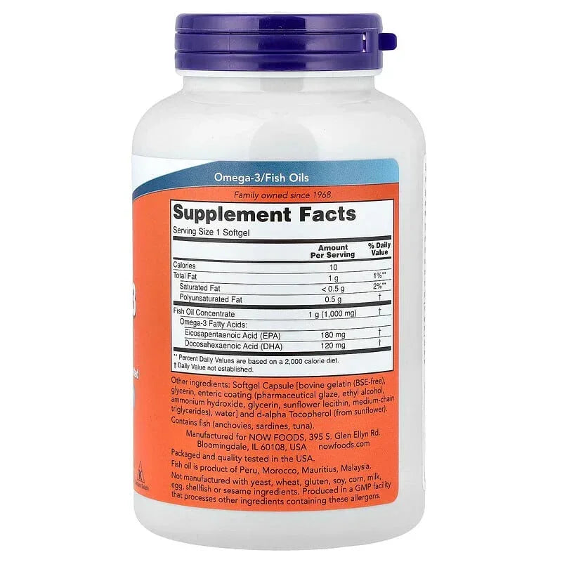NOW Foods, Omega-3 Fish Oil, Softgels