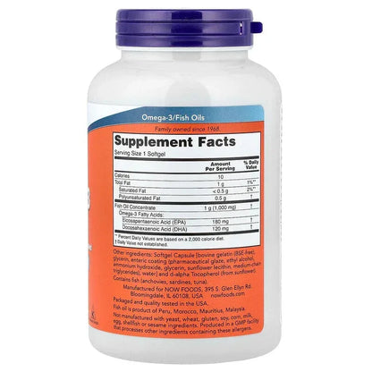 NOW Foods, Omega-3 Fish Oil, Softgels