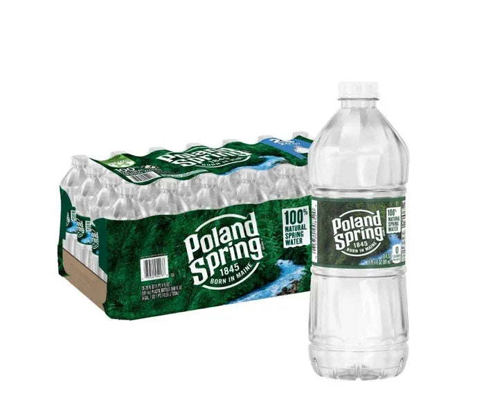 Poland Spring 100% Natural Spring Water Bottles – 20 fl oz, 28-Pack