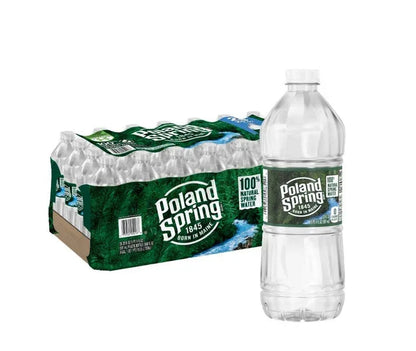 Poland Spring 100% Natural Spring Water Bottles – 20 fl oz, 28-Pack