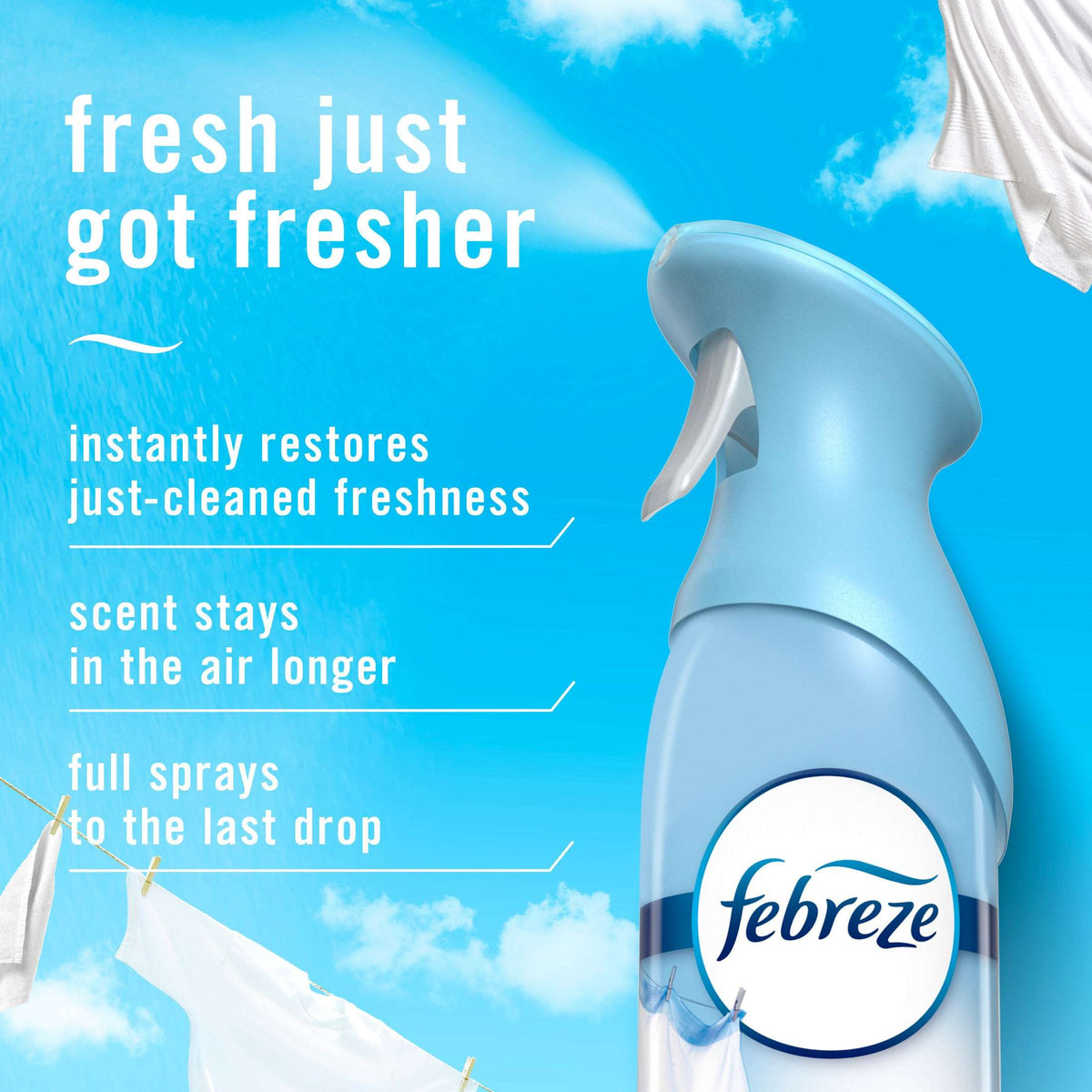 Febreze Air Mist Air Freshener Spray, Linen & Sky Scent, 8.1oz, 2 Count