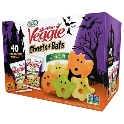 Sensible Portions Garden Veggie Ghosts and Bats Sea Salt Chips, 40 ct./0.5 oz.