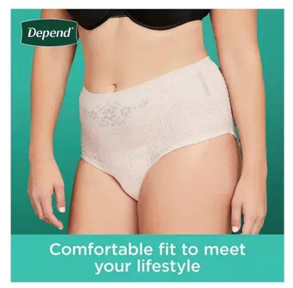 Depend Fresh Protection Adult Incontinence Underwear for Women, Medium - Blush, 88 ct.