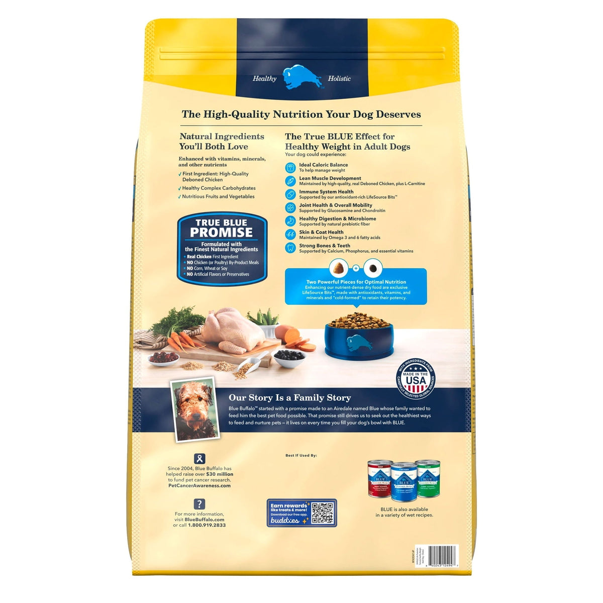 Blue Buffalo Life Protection Formula Healthy Weight Adult Dry Dog Food, Chicken, 15-lb Bag