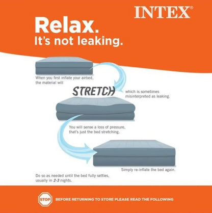 Intex 15" Twin Essential Rest Dura-Beam Airbed Mattress with Built-in Pump