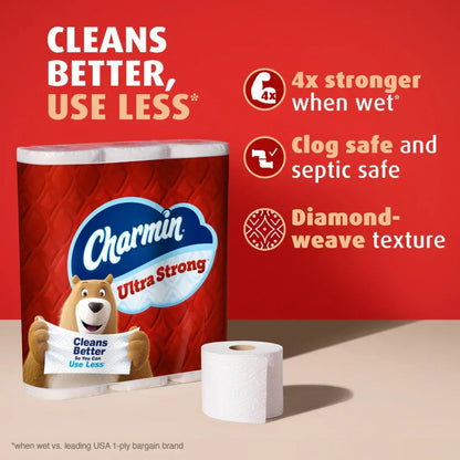 Charmin Ultra Strong Toilet Paper 6 Mega Rolls, 220 Sheets Per Roll