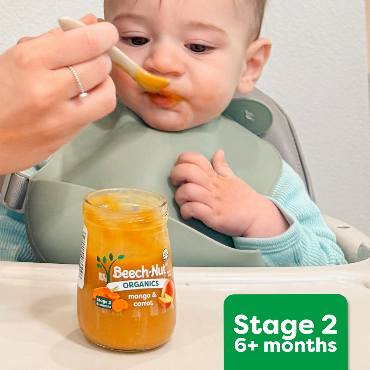 (10 pack) Beech-Nut Organics Stage 2 Organic Baby Food, Apple Raspberries & Avocado, 4oz Jar