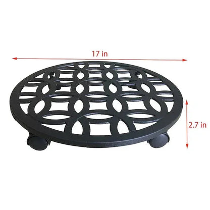 allen + roth 17-in L x 17-in D x 2.7-in H Black Plant Caddy