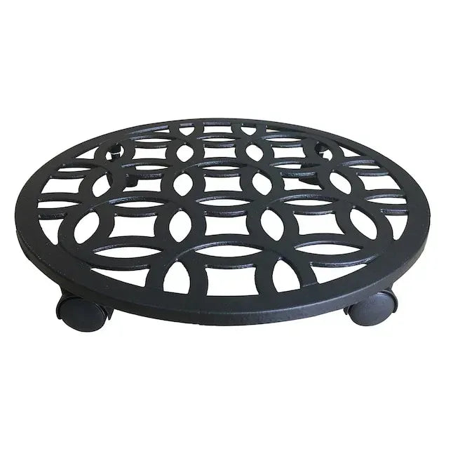 allen + roth 17-in L x 17-in D x 2.7-in H Black Plant Caddy
