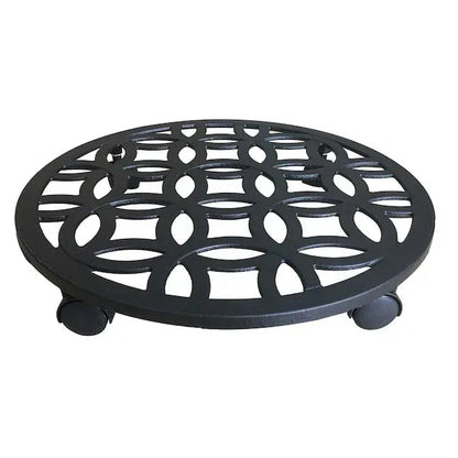allen + roth 17-in L x 17-in D x 2.7-in H Black Plant Caddy