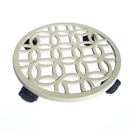 allen + roth 12-in L x 12-in D x 2.7-in H Off-white Plant Caddy