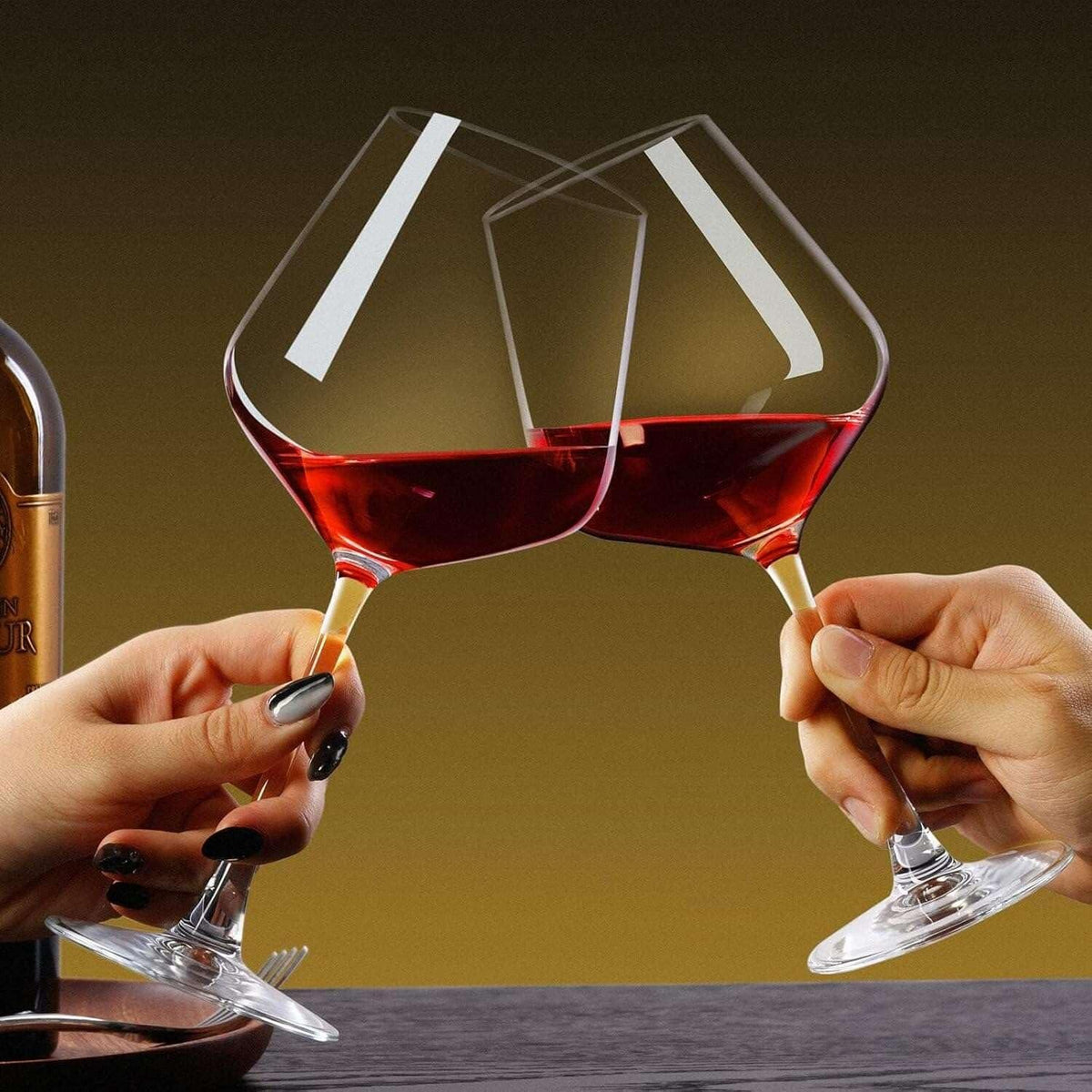 Baalaka Wine Glasses Set of 4, Hand Blown White and Red Wine Glasses, Burgundy Wine Glass, 16oz Red Wine Glasses for Women, Men, Wedding and Birthday
