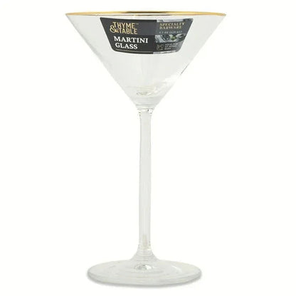 Thyme & Table 7 fl oz Martini Glass with Gold Rim