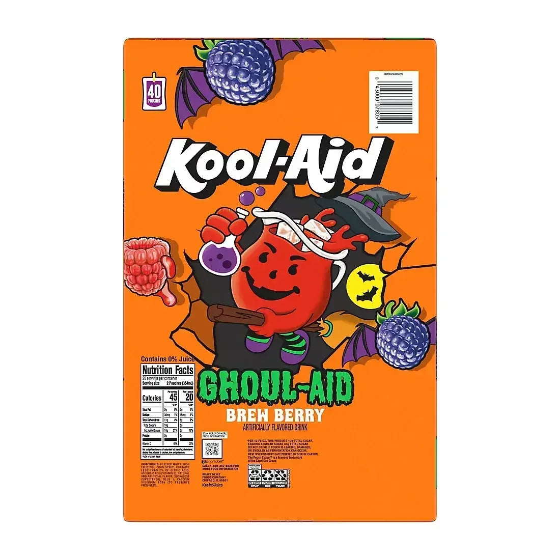 Kool-Aid Ghoul-Aid Jammers Scary Berry, 40 ct