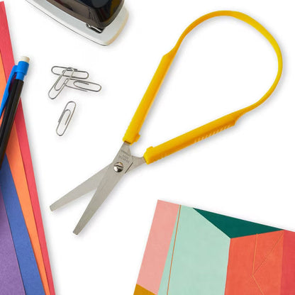 Pen+Gear 8" Yellow Adaptive Scissors with Easy Grip & Safety-First Design