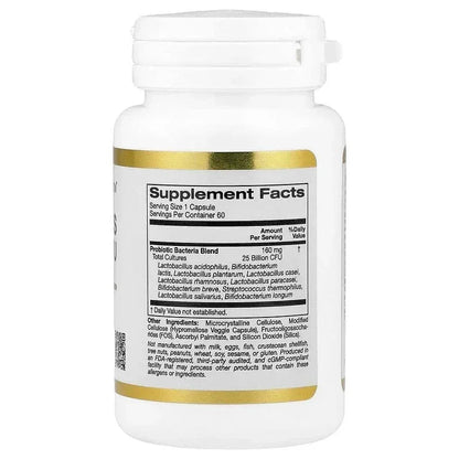 California Gold Nutrition, Probiotics with Lactobacillus acidophilus, Bifidobacterium lactis, Lactobacillus plantarum, and Lactobacillus casei, 10 Strain Blend, 25 Billion CFU