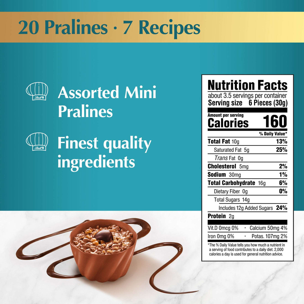 Lindt Mini Pralines Assorted Chocolates 3.4 oz Gift Box
