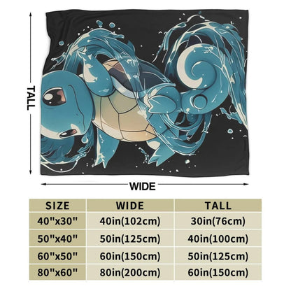 Squirtle Blanket, Soft Flannel Throw Cozy Flannel Blankets Travel Throw Blanket Super Soft Lightweight Bedding Lap Chair Sofa for Adults Kids Teens 40"X30"
