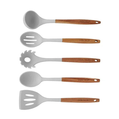 The Pioneer Woman 10-Piece Silicone and Acacia Wood Handle Cooking Utensils Set