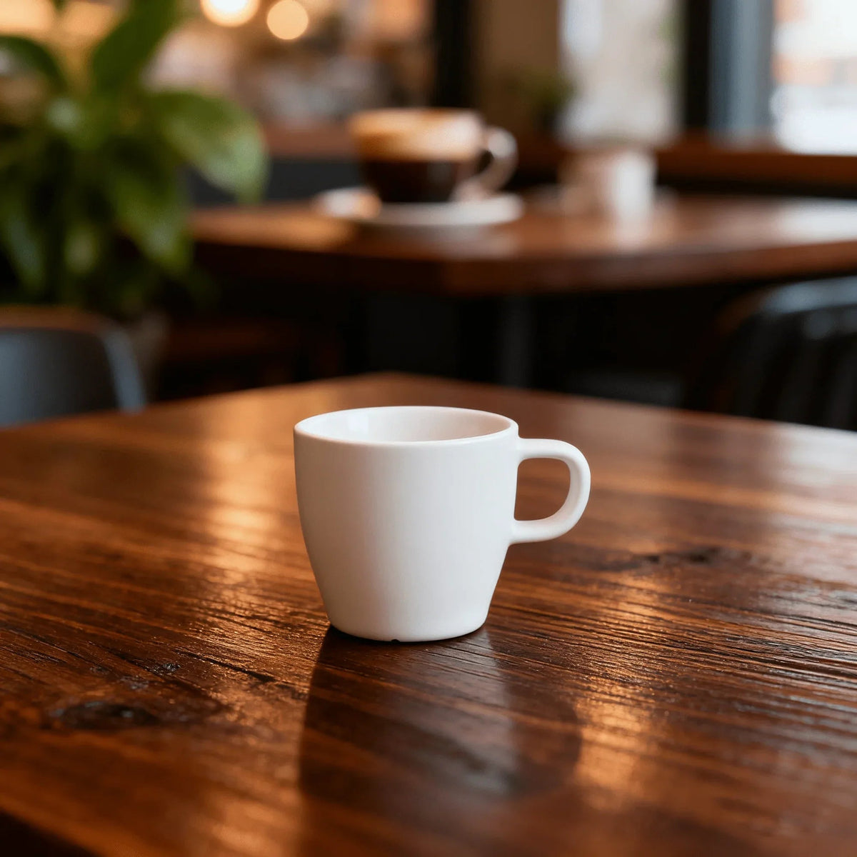 Coffee Cups Set of 6, 300ml (10oz) Eco-Friendly Shatter-Resistant Mugs with Ergonomic Handles | Premium Stone-Effect Resin, Porcelain Feel | Ideal for Commercial & Home Use, Dishwasher Safe
