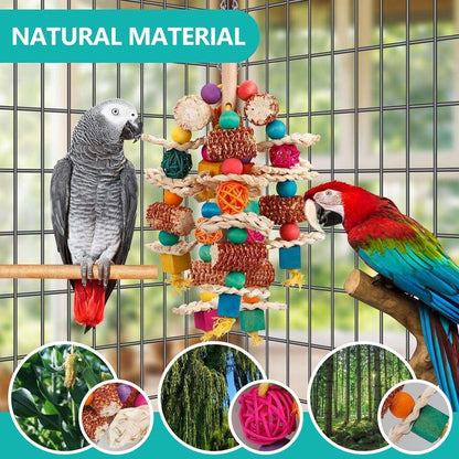 ZeenArt Bird Parrot Toys, Natural Corn Cob Bird Chew Toys for African Grey, Cockatoos, Lovebird, Conure