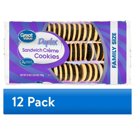 Great Value Duplex Sandwich Crème Cookies, 25 oz