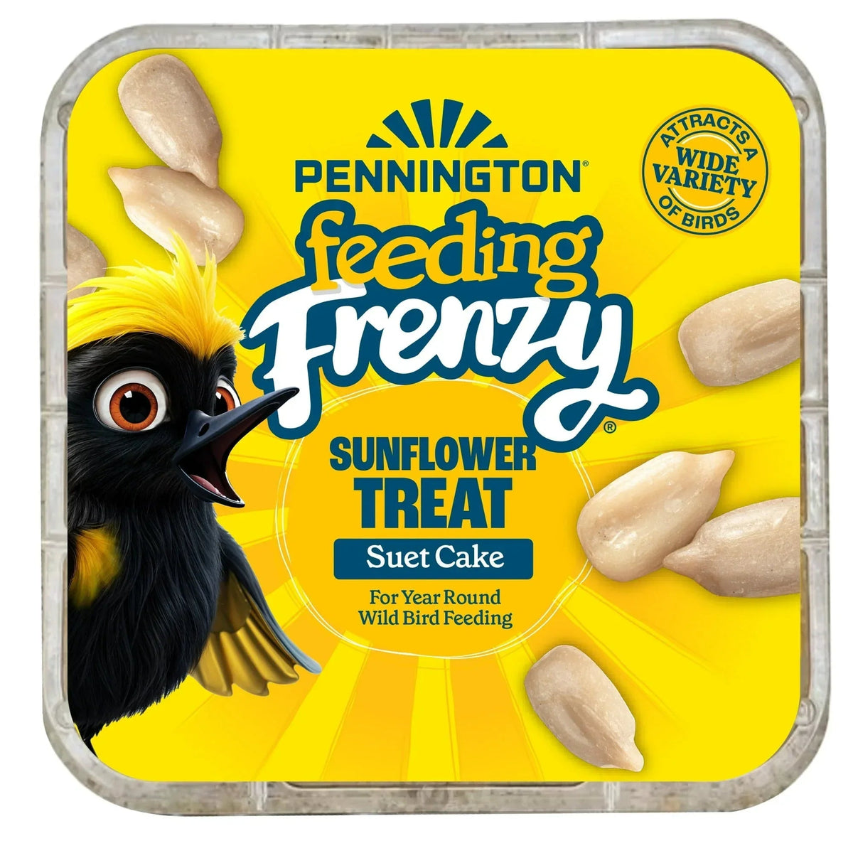 (12 pack) Pennington Feeding Frenzy Sunflower Suet Treat Cake 11 oz, Wild Bird Food, Suet Cakes for Wild Birds, 1 Pack, Fresh