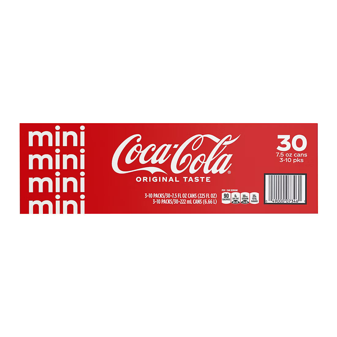 Coca-Cola Soda Soft Drink Fridge Pack, Mini Cans, 30 pk./7.5 fl. oz.