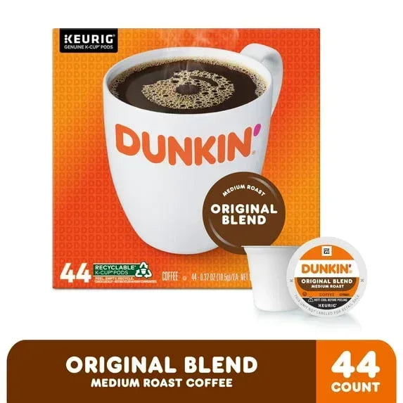 Dunkin’ Original Blend Medium Roast Coffee, Keurig K Cup Pods, 44 Count Box