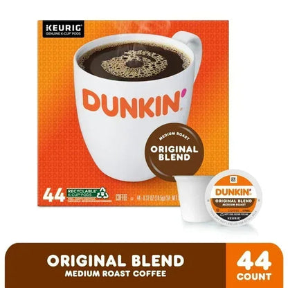 Dunkin’ Original Blend Medium Roast Coffee, Keurig K Cup Pods, 44 Count Box
