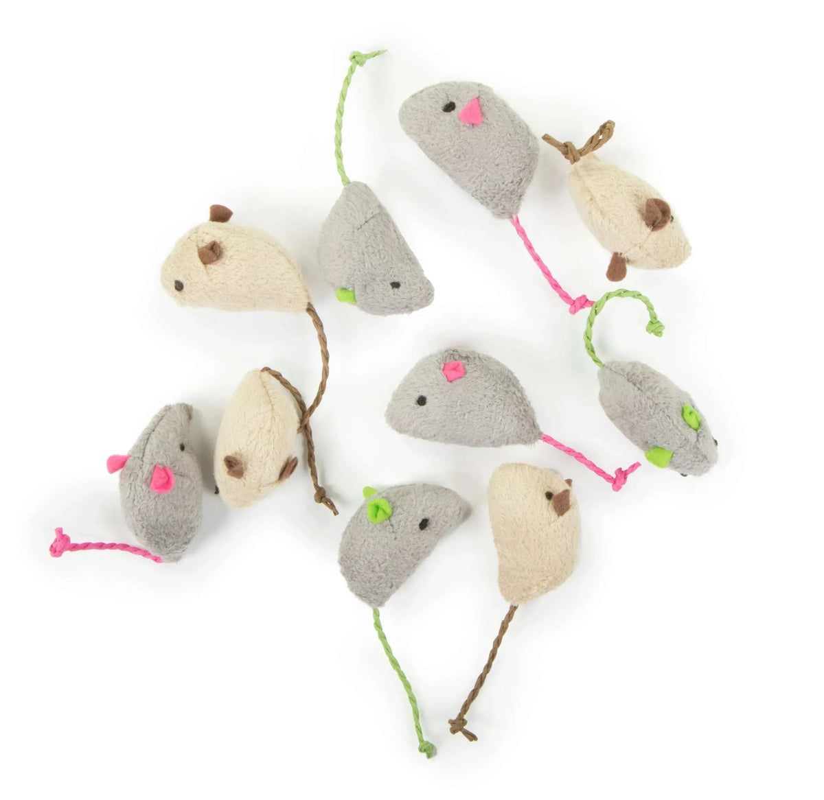 SmartyKat Skitter Critters Value Pack, Soft Plush Catnip Filled Mice Cat Toys, 10 Count