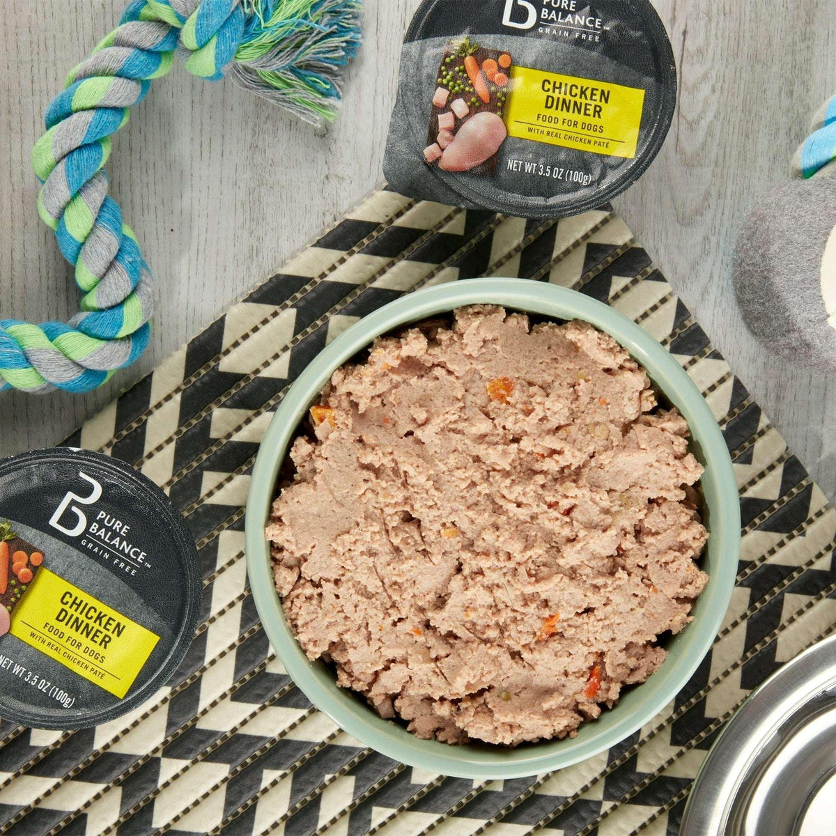 (12 pack) Pure Balance Chicken Dinner Pate Wet Dog Food, Grain Free, 3.5 oz Cup